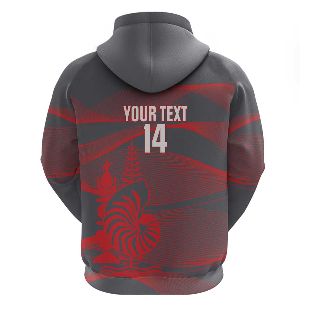 Custom New Caledonia Football Zip Hoodie Allez Les Cagous Grey Version - Polynesian Pride