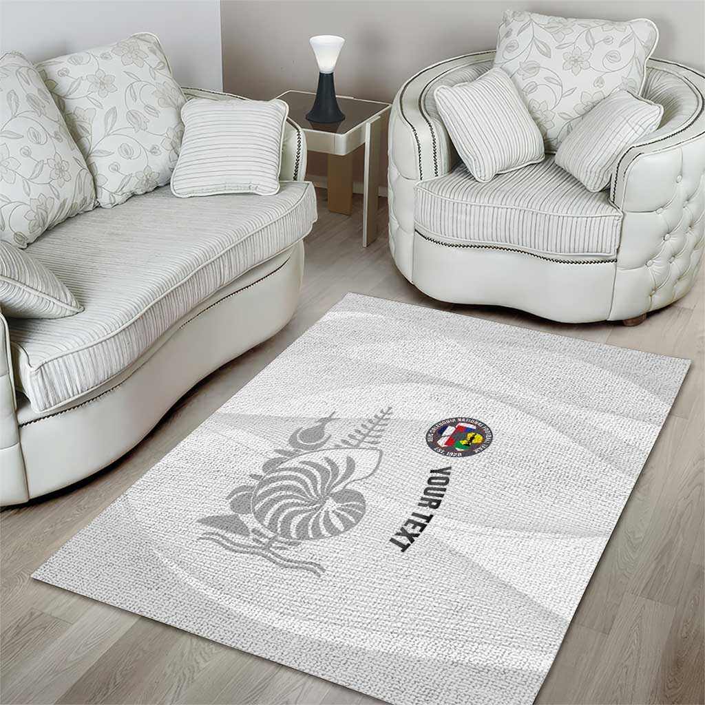 Custom New Caledonia Football Area Rug Allez Les Cagous White Version - Polynesian Pride