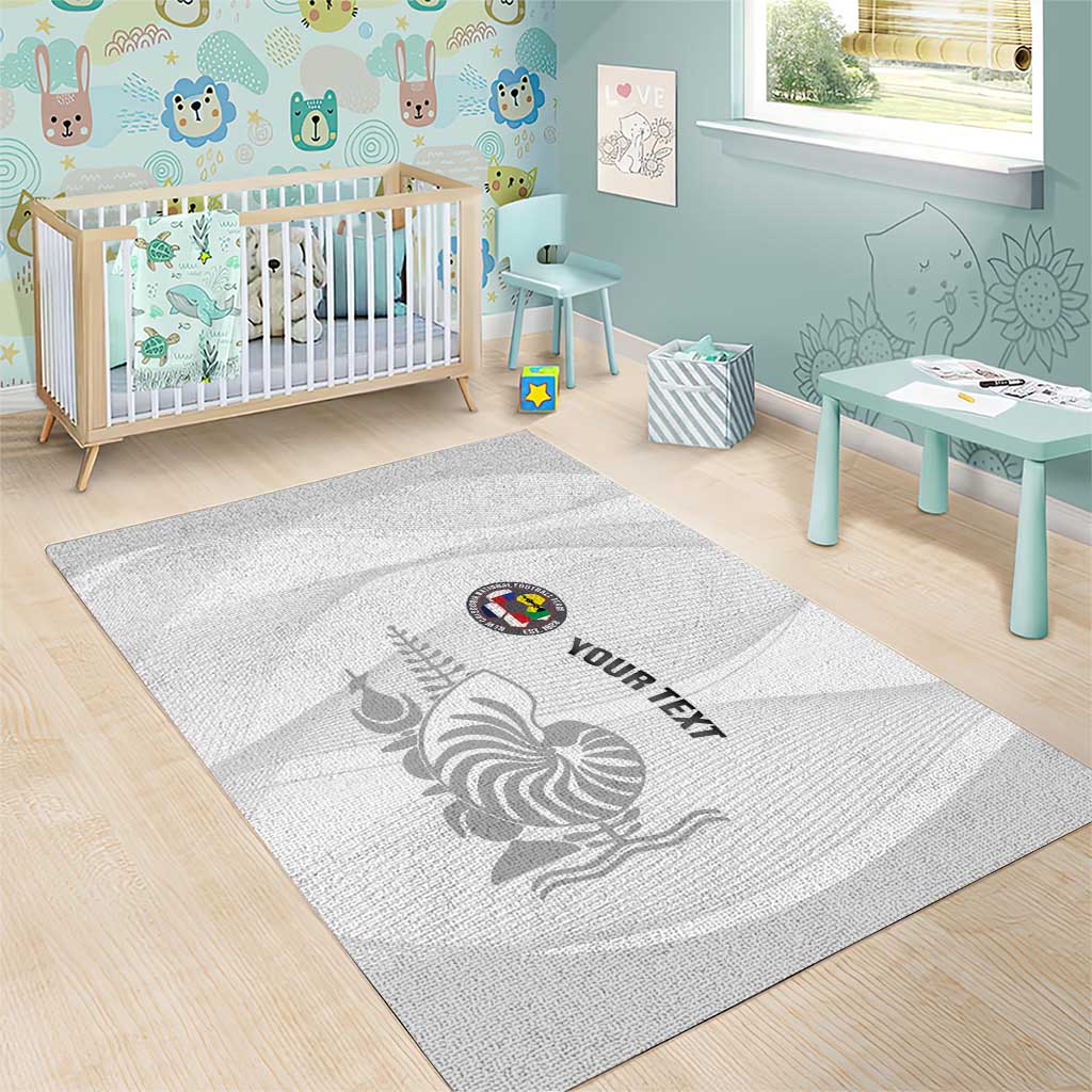 Custom New Caledonia Football Area Rug Allez Les Cagous White Version - Polynesian Pride