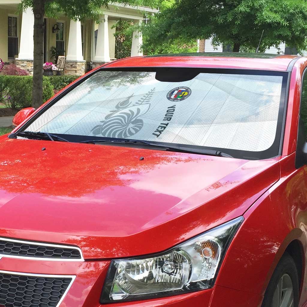 Custom New Caledonia Football Auto Sun Shade Allez Les Cagous White Version - Polynesian Pride