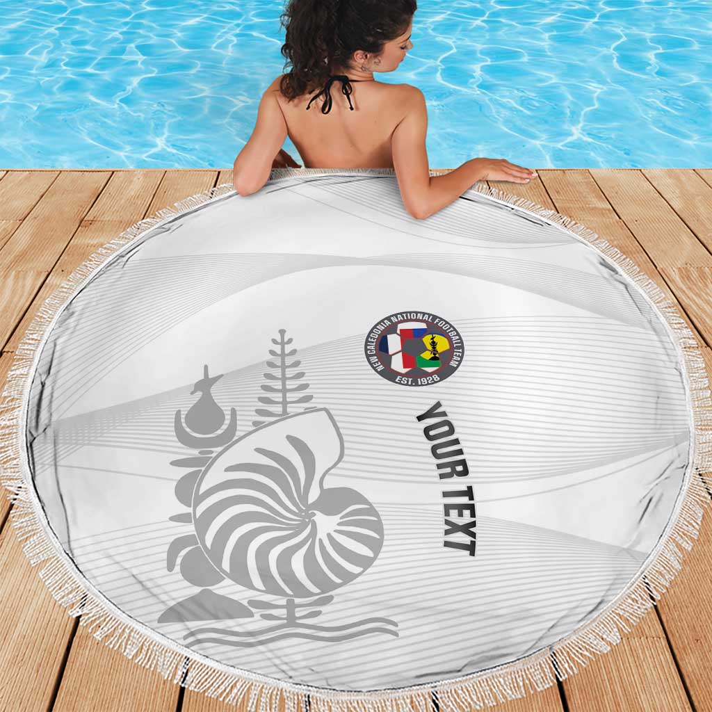 Custom New Caledonia Football Beach Blanket Allez Les Cagous White Version - Polynesian Pride