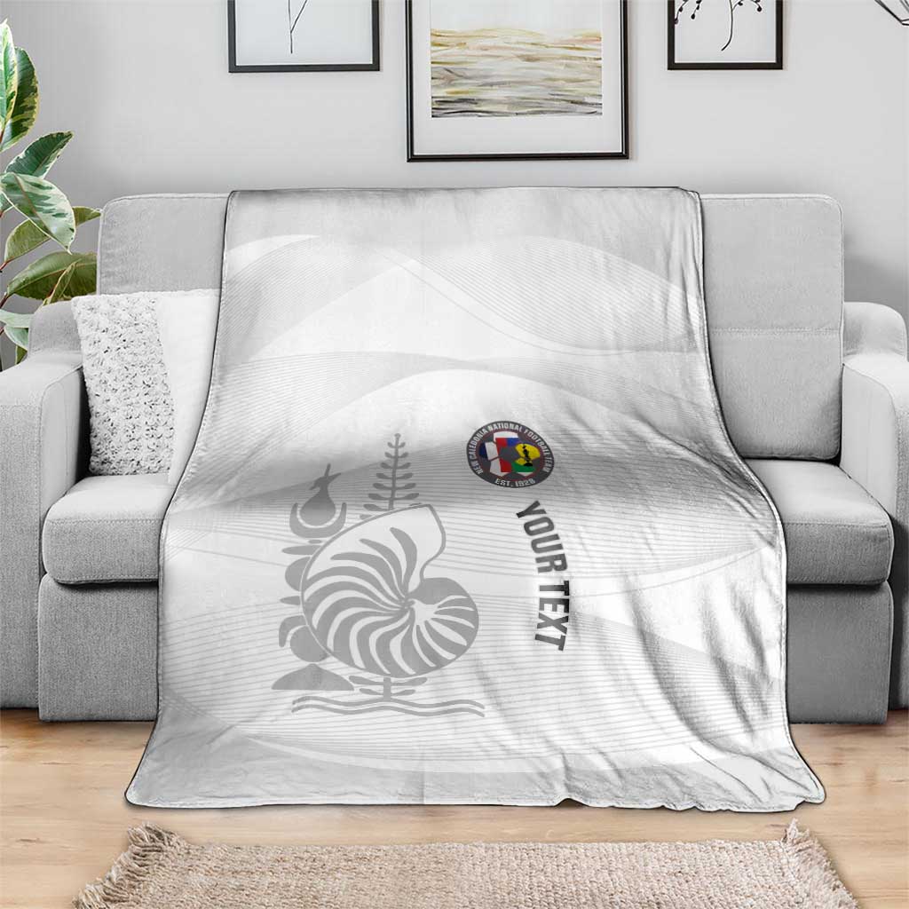 Custom New Caledonia Football Blanket Allez Les Cagous White Version - Polynesian Pride