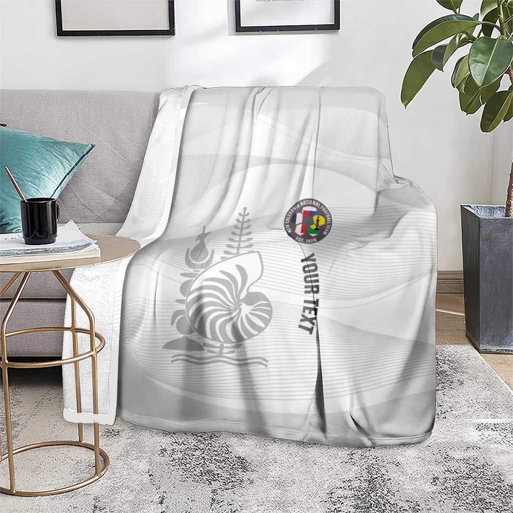 Custom New Caledonia Football Blanket Allez Les Cagous White Version - Polynesian Pride