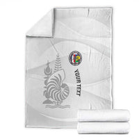 Custom New Caledonia Football Blanket Allez Les Cagous White Version - Polynesian Pride