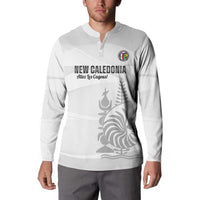 Custom New Caledonia Football Button Sweatshirt Allez Les Cagous White Version - Polynesian Pride