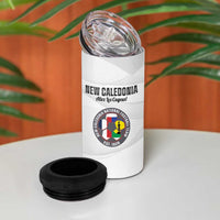Custom New Caledonia Football 4 in 1 Can Cooler Tumbler Allez Les Cagous White Version - Polynesian Pride