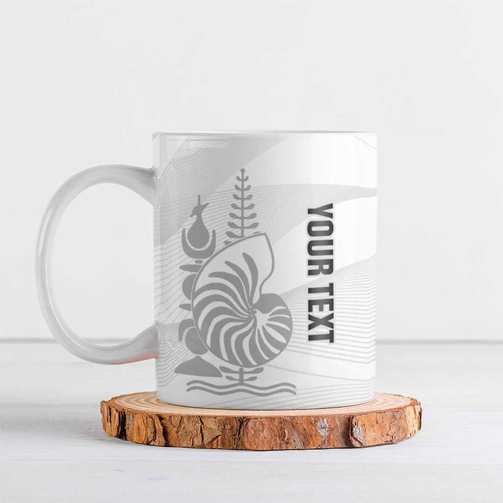 Custom New Caledonia Football Ceramic Mug Allez Les Cagous White Version - Polynesian Pride