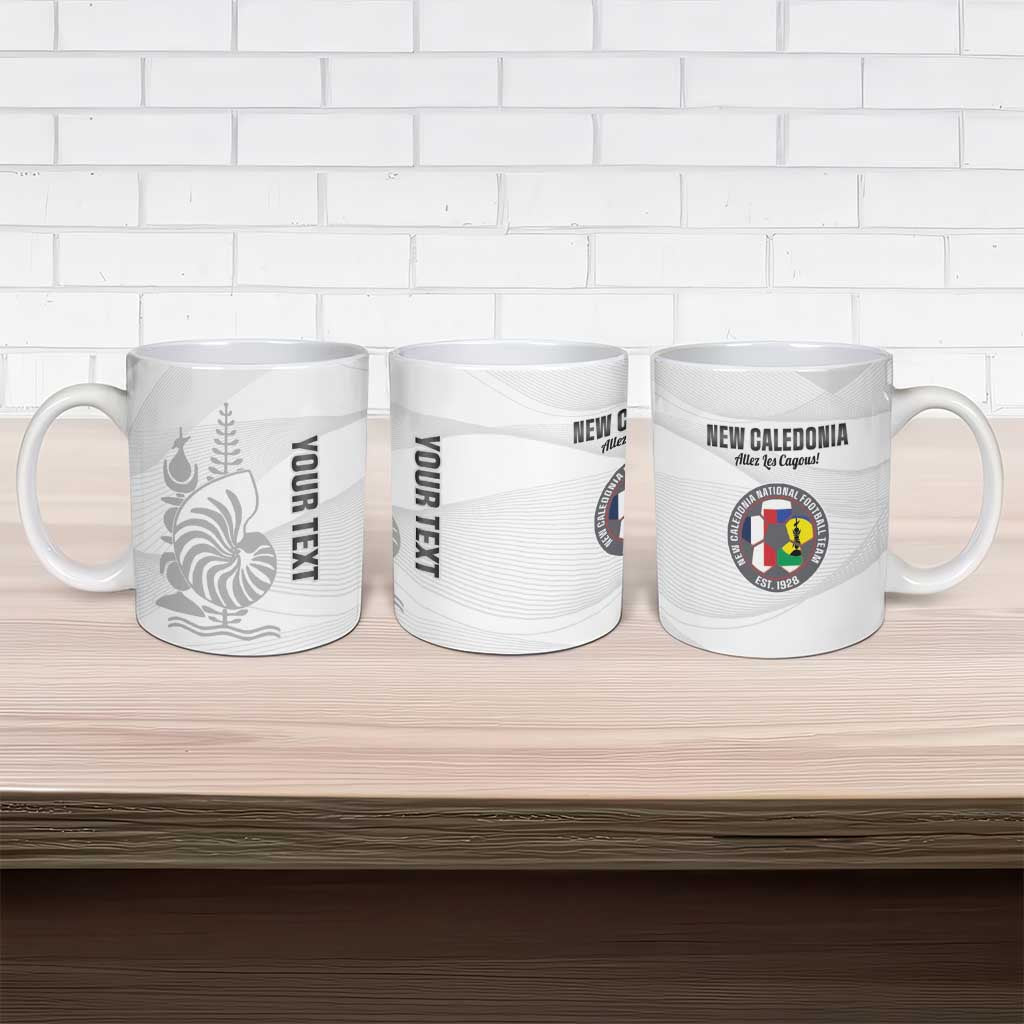 Custom New Caledonia Football Ceramic Mug Allez Les Cagous White Version - Polynesian Pride