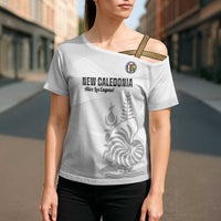 Custom New Caledonia Football Cross Shoulder Shirt Allez Les Cagous White Version - Polynesian Pride