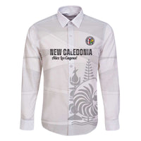 Custom New Caledonia Football Family Matching Off The Shoulder Long Sleeve Dress and Hawaiian Shirt Allez Les Cagous White Version - Polynesian Pride
