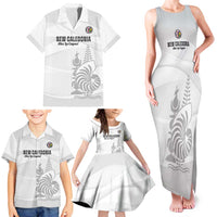 Custom New Caledonia Football Family Matching Tank Maxi Dress and Hawaiian Shirt Allez Les Cagous White Version - Polynesian Pride