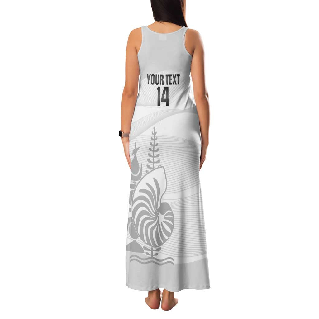 Custom New Caledonia Football Family Matching Tank Maxi Dress and Hawaiian Shirt Allez Les Cagous White Version - Polynesian Pride