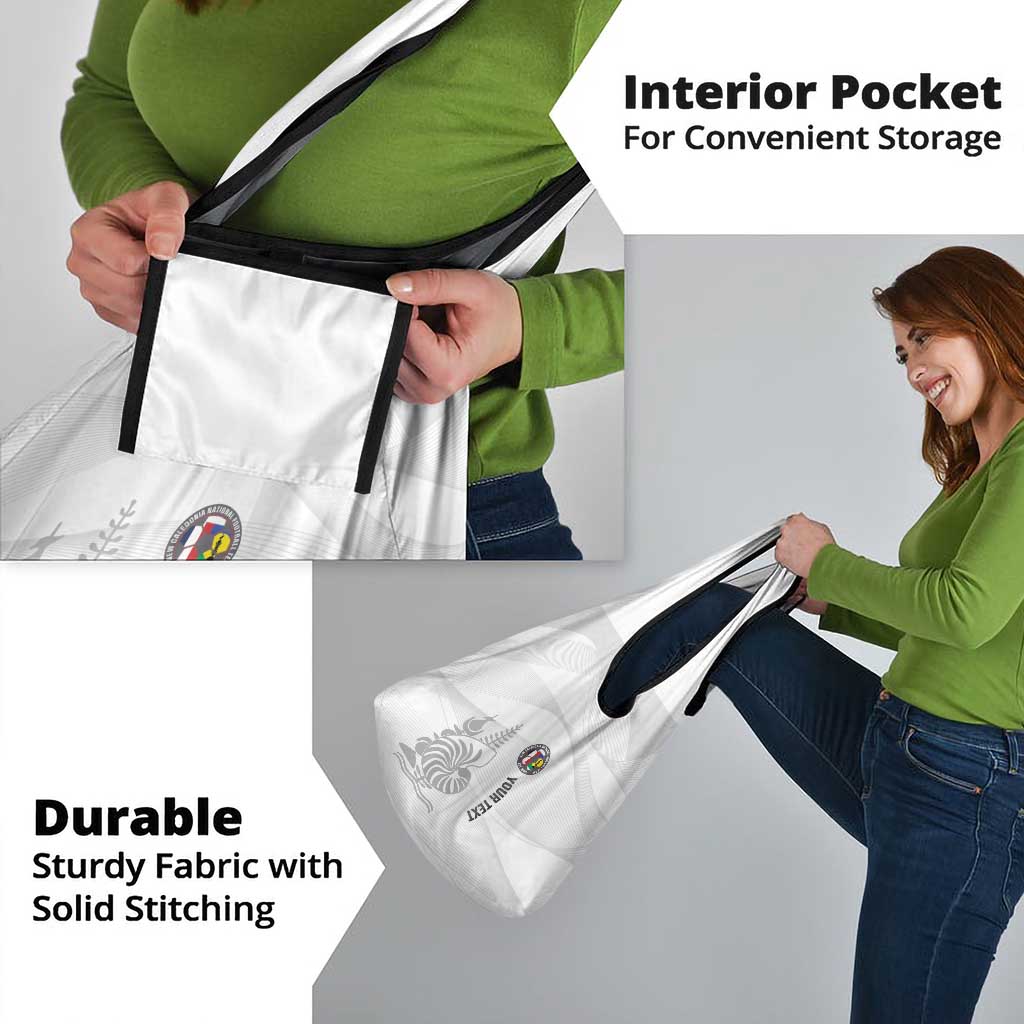 Custom New Caledonia Football Grocery Bag Allez Les Cagous White Version - Polynesian Pride