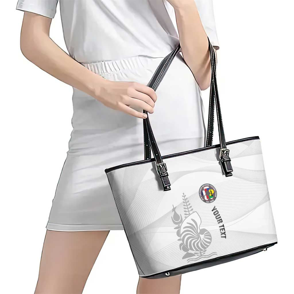 Custom New Caledonia Football Leather Tote Bag Allez Les Cagous White Version - Polynesian Pride