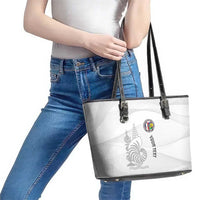 Custom New Caledonia Football Leather Tote Bag Allez Les Cagous White Version - Polynesian Pride