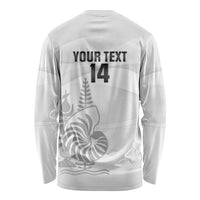 Custom New Caledonia Football Long Sleeve Shirt Allez Les Cagous White Version - Polynesian Pride