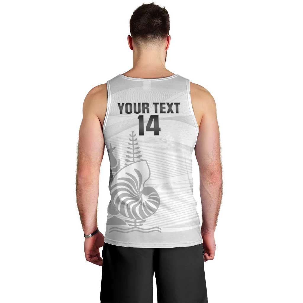 Custom New Caledonia Football Men Tank Top Allez Les Cagous White Version - Polynesian Pride