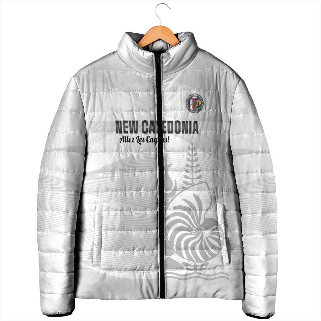 Custom New Caledonia Football Padded Jacket Allez Les Cagous White Version - Polynesian Pride