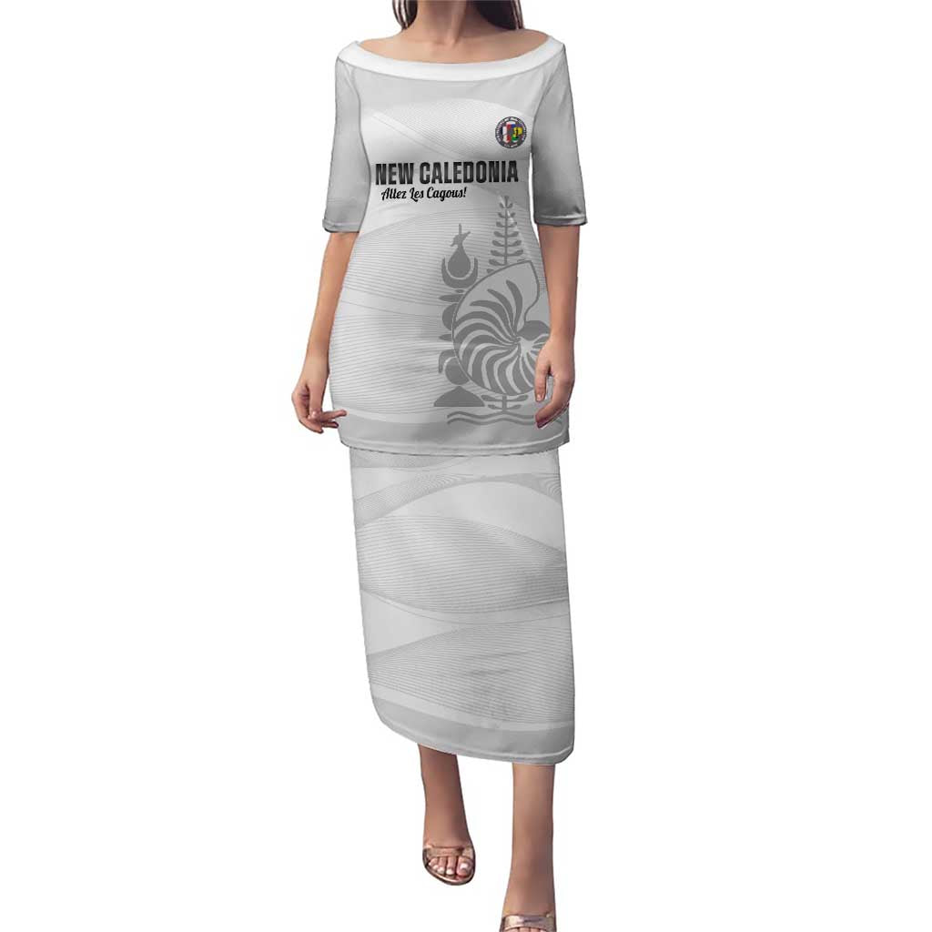 Custom New Caledonia Football Puletasi Allez Les Cagous White Version - Polynesian Pride