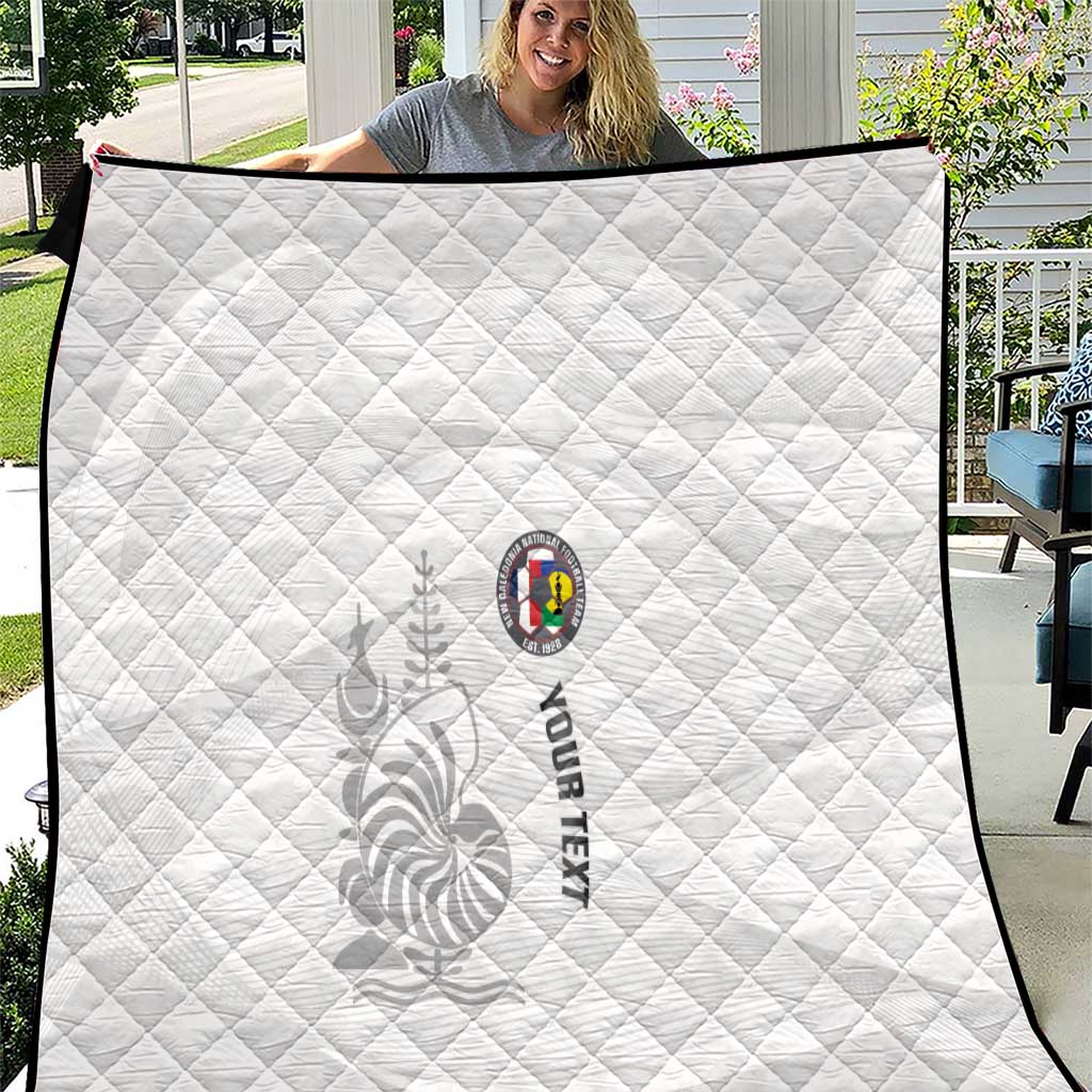 Custom New Caledonia Football Quilt Allez Les Cagous White Version - Polynesian Pride