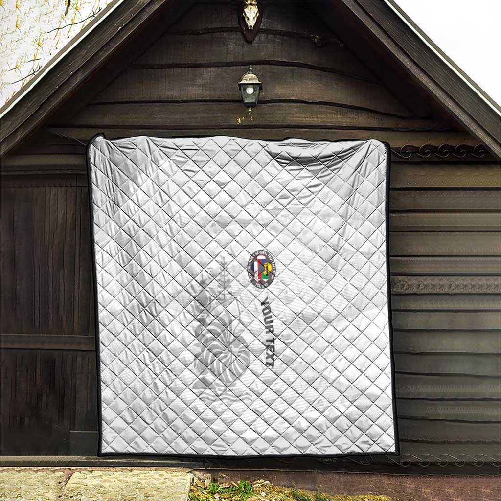 Custom New Caledonia Football Quilt Allez Les Cagous White Version - Polynesian Pride