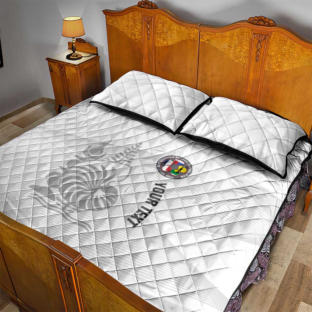 Custom New Caledonia Football Quilt Bed Set Allez Les Cagous White Version - Polynesian Pride