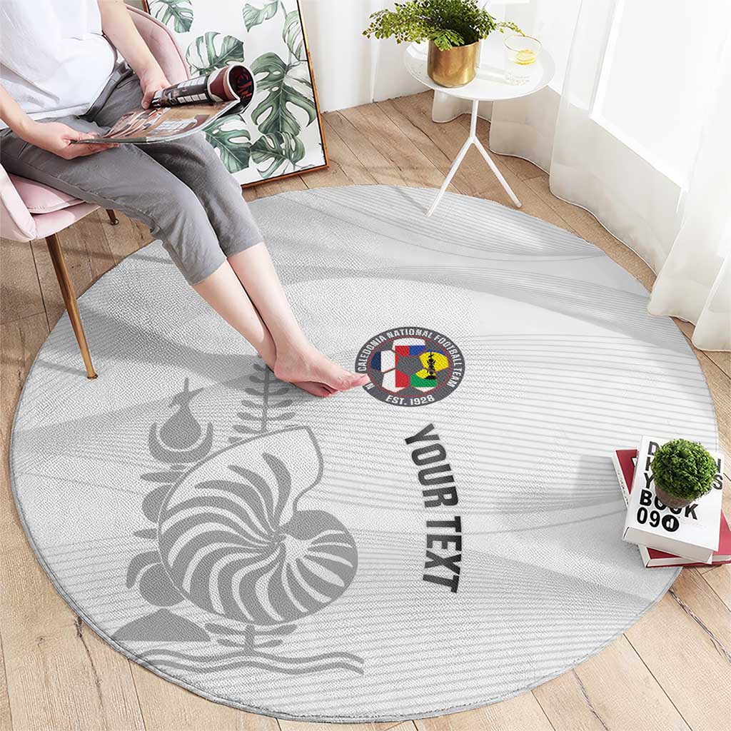 Custom New Caledonia Football Round Carpet Allez Les Cagous White Version - Polynesian Pride