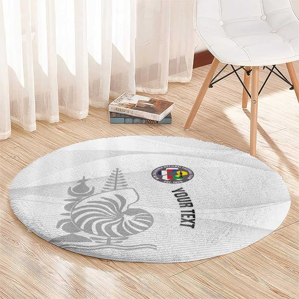 Custom New Caledonia Football Round Carpet Allez Les Cagous White Version - Polynesian Pride