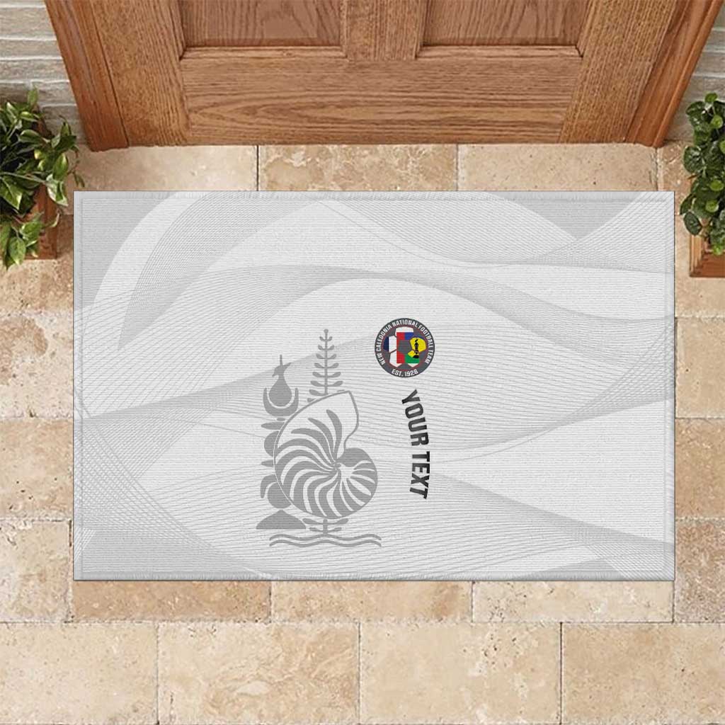 Custom New Caledonia Football Rubber Doormat Allez Les Cagous White Version - Polynesian Pride
