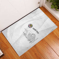 Custom New Caledonia Football Rubber Doormat Allez Les Cagous White Version - Polynesian Pride