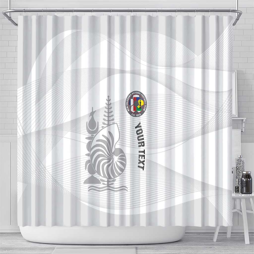 Custom New Caledonia Football Shower Curtain Allez Les Cagous White Version - Polynesian Pride