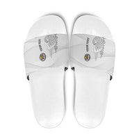 Custom New Caledonia Football Slide Sandals Allez Les Cagous White Version - Polynesian Pride
