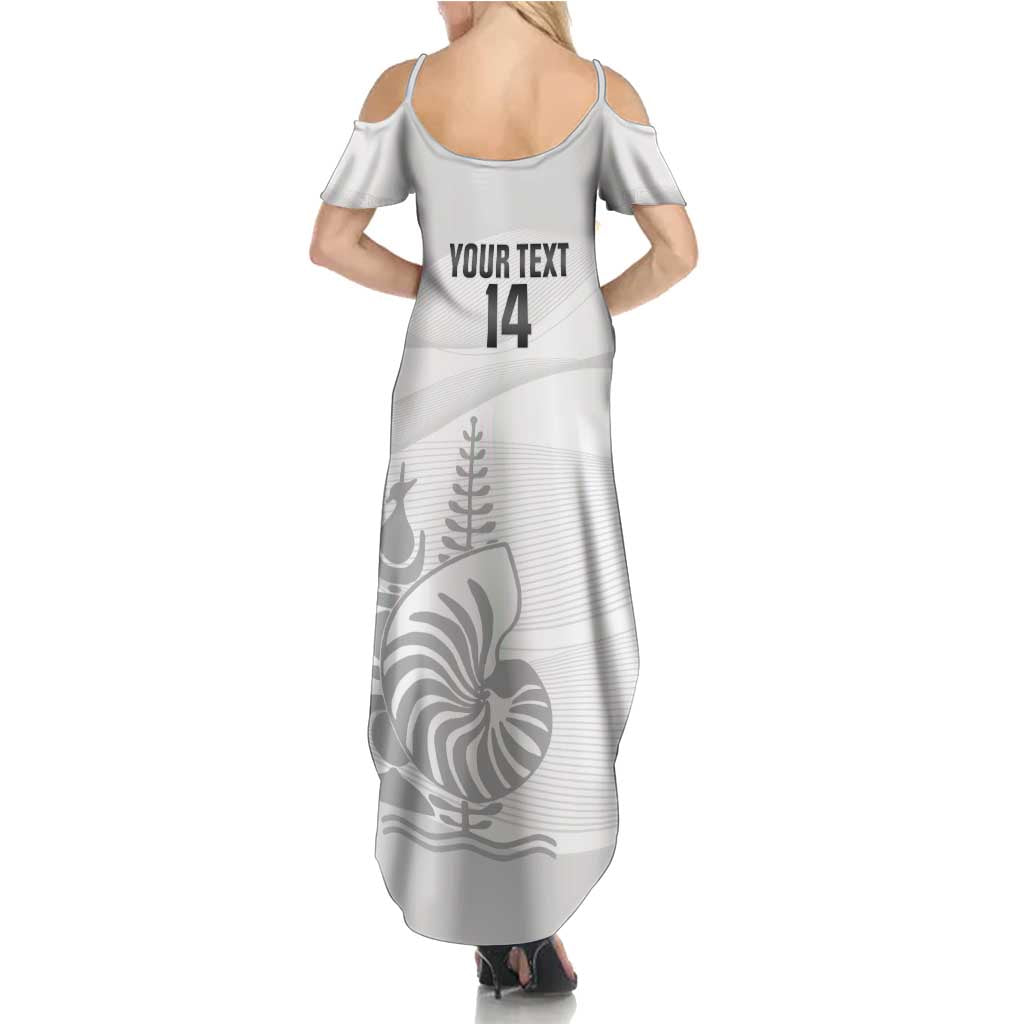 Custom New Caledonia Football Summer Maxi Dress Allez Les Cagous White Version - Polynesian Pride