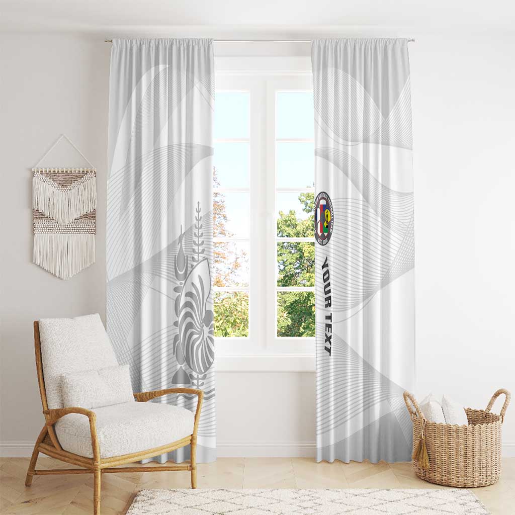Custom New Caledonia Football Window Curtain Allez Les Cagous White Version - Polynesian Pride