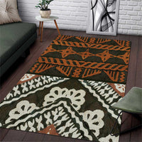 Bula Fiji Tapa Area Rug Fijian Masi Vintage Vibes - Polynesian Pride
