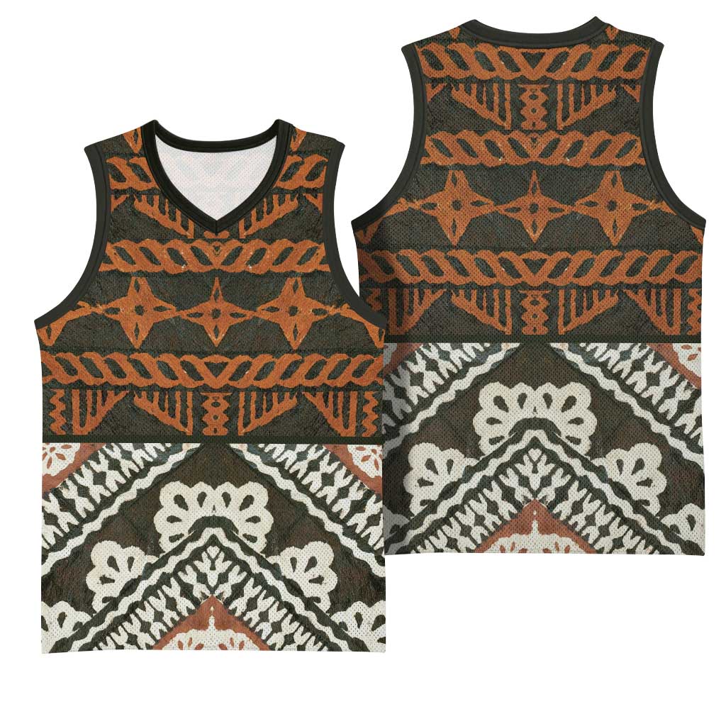 Bula Fiji Tapa Basketball Jersey Fijian Masi Vintage Vibes - Polynesian Pride