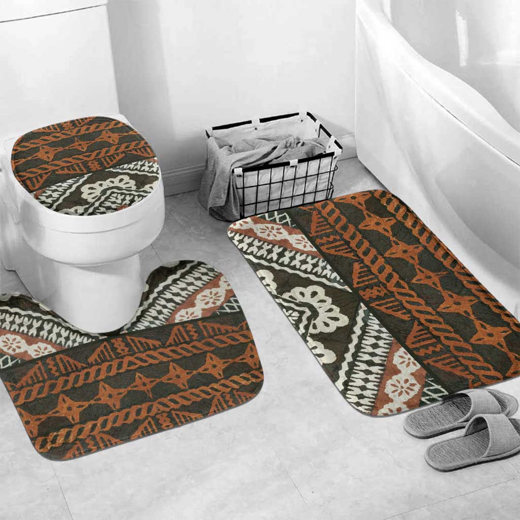 Bula Fiji Tapa Bathroom Set Fijian Masi Vintage Vibes - Polynesian Pride