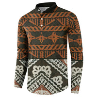 Bula Fiji Tapa Button Sweatshirt Fijian Masi Vintage Vibes - Polynesian Pride