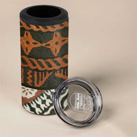 Bula Fiji Tapa 4 in 1 Can Cooler Tumbler Fijian Masi Vintage Vibes - Polynesian Pride