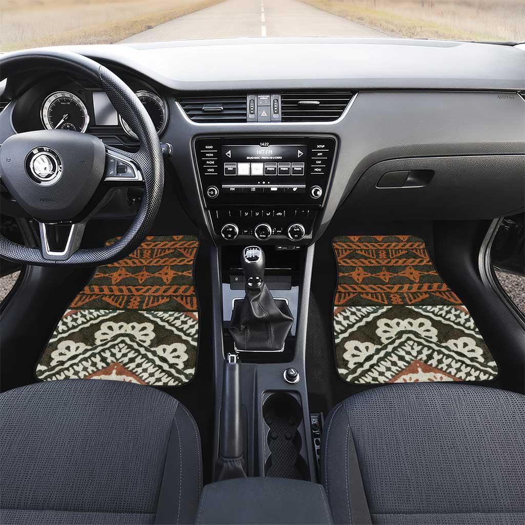 Bula Fiji Tapa Car Mats Fijian Masi Vintage Vibes - Polynesian Pride
