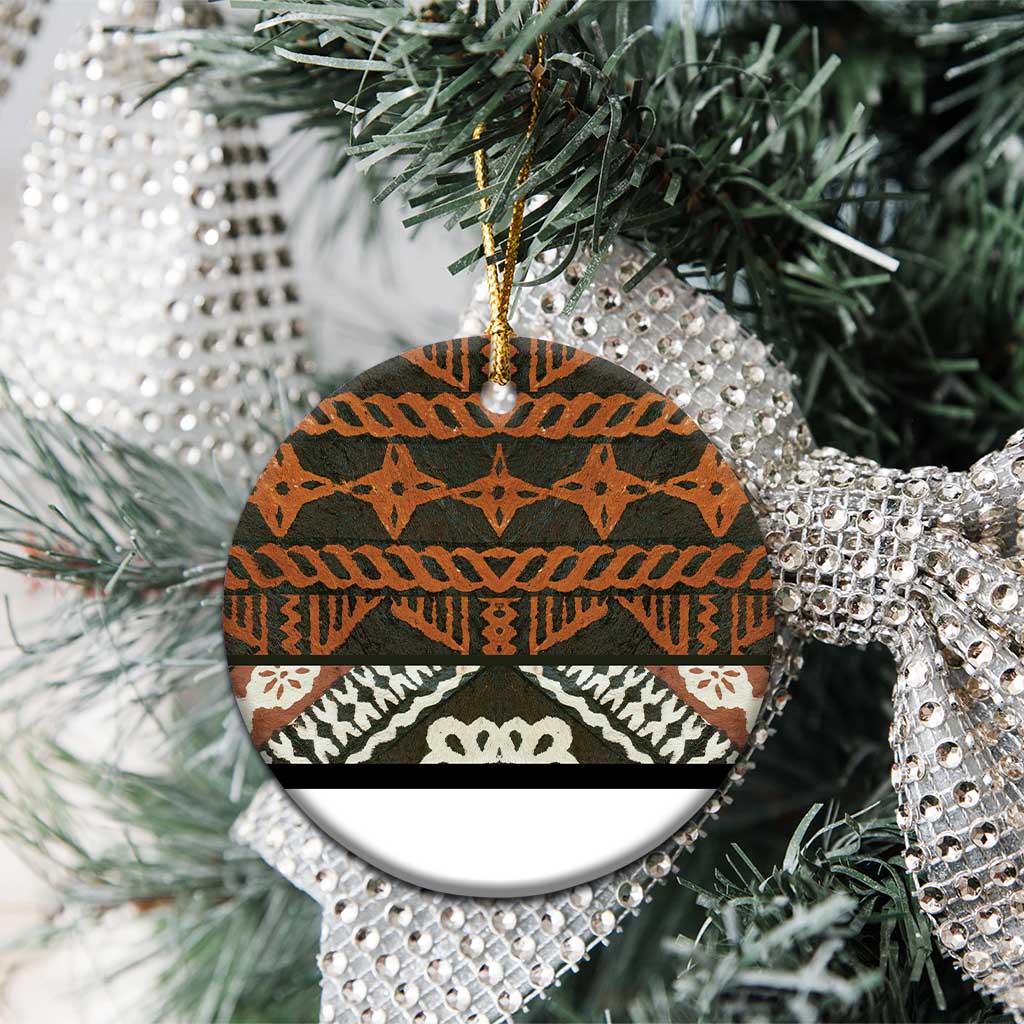 Bula Fiji Tapa Ceramic Ornament Fijian Masi Vintage Vibes - Polynesian Pride