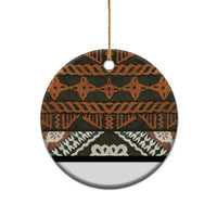 Bula Fiji Tapa Ceramic Ornament Fijian Masi Vintage Vibes - Polynesian Pride