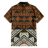 Bula Fiji Tapa Family Matching Off The Shoulder Long Sleeve Dress and Hawaiian Shirt Fijian Masi Vintage Vibes - Polynesian Pride