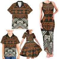 Bula Fiji Tapa Family Matching Tank Maxi Dress and Hawaiian Shirt Fijian Masi Vintage Vibes - Polynesian Pride
