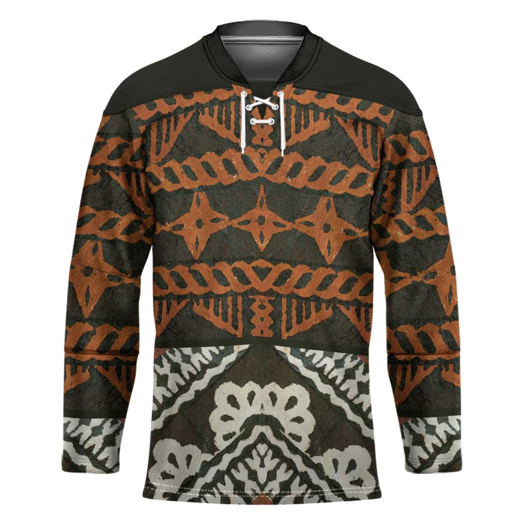 Bula Fiji Tapa Hockey Jersey Fijian Masi Vintage Vibes - Polynesian Pride