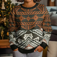 Bula Fiji Tapa Kid Ugly Christmas Sweater Fijian Masi Vintage Vibes - Polynesian Pride