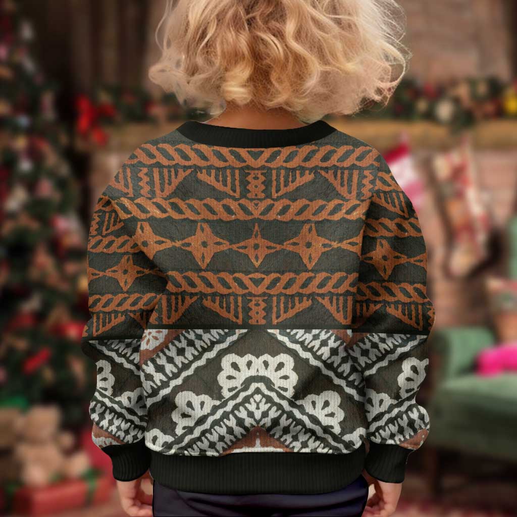 Bula Fiji Tapa Kid Ugly Christmas Sweater Fijian Masi Vintage Vibes - Polynesian Pride