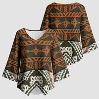 Bula Fiji Tapa Kimono Sleeve Blouse Fijian Masi Vintage Vibes - Polynesian Pride