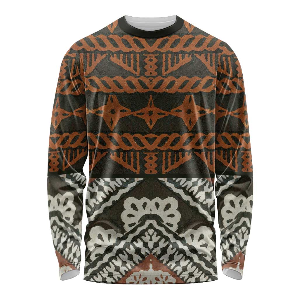 Bula Fiji Tapa Long Sleeve Shirt Fijian Masi Vintage Vibes - Polynesian Pride