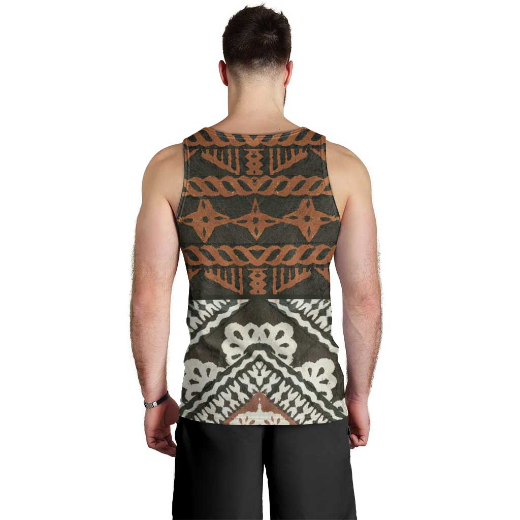 Bula Fiji Tapa Men Tank Top Fijian Masi Vintage Vibes - Polynesian Pride